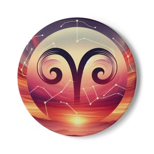 Astrology Zodiac Coaster Set, Cosmic Decor, Gift for Astrology Lovers, Celestial Home Decor, Aries Symbol Coaster