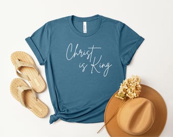 Christ is King Women's T-Shirt, Minimalist Christian Shirt, Faith Based Tee