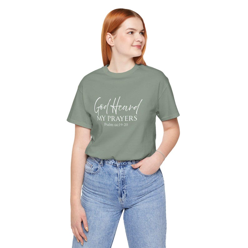 God Heard My Prayers Tee, Psalm 66:19 Bible Scripture Shirt image 7