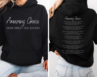 Grace Hymn Lyrics hoodie, Christian Worship Apparel