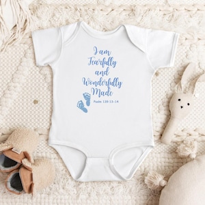 Fearfully & Wonderfully Made Baby Onesie: Christian Scripture Bodysuit