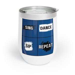 Vaso de vino para artistas/Vaso con aislamiento de 12 oz para cantar, bailar y repetir/Regalo para cantantes/Vaso para bailarines/Vaso para amantes del teatro