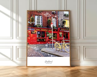 Póster de viaje a Dublín: Impresión artística minimalista de Irlanda (descarga digital)