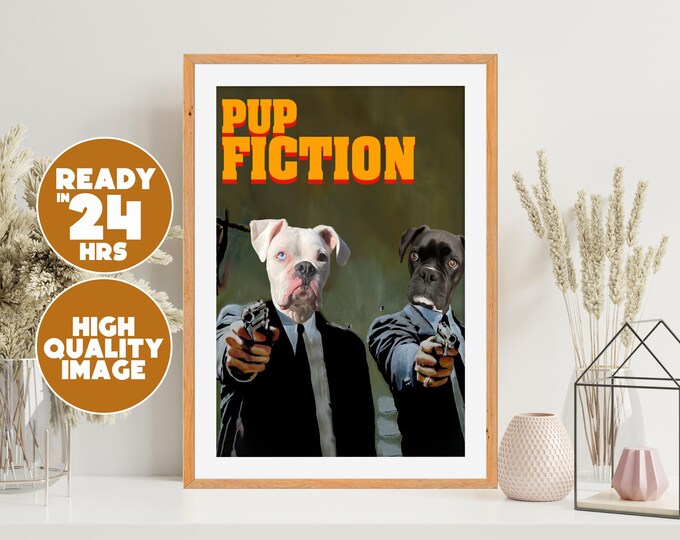 Personalized Pet Movie Poster • Custom Dog or Cat Wall Art • Retro Film Pet Portrait • Funny Digital Gift for Pet Lovers • Funny Wall Decor
