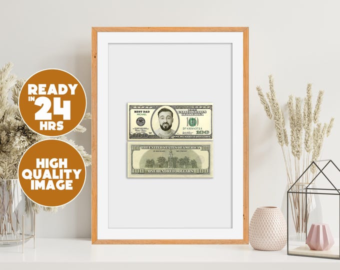 Custom Funny 100 Bill Printable – Personalized Novelty Money Gift for Dad, Husband, Boss | Digital Download Ready in 24hrs | Father's Day