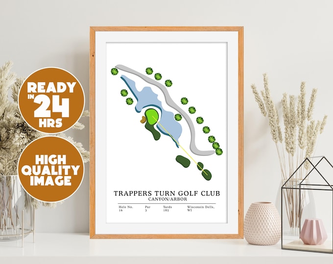 Custom Golf Hole Map | Personalized Golf Print with Yardage, Par, Location & Hole Number | Hole in One Gift | Golf Art for Him | Golf Lovers