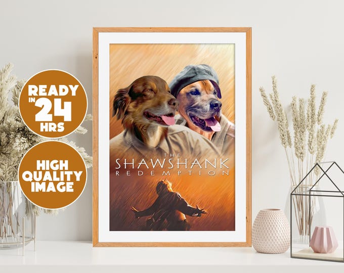 Pet Portrait Inspired by Movie Poster • Custom Dog Art • Digital Pet Wall Print • Personalized Gift for Pet Owners • Custom Dog Cat Poster