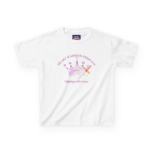 Heart Warrior Princess Kids T-Shirt: Girls Graphic Tee