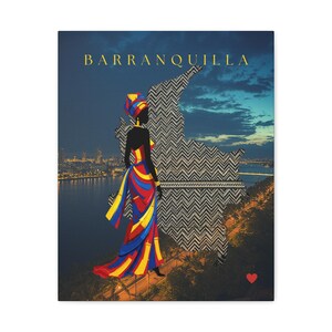 Barranquilla Map Silhouette Canvas