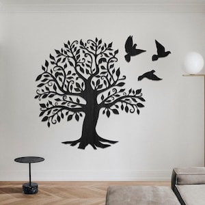 Tree of Life Wall Art, Wooden Tree Wall Art, Tree of Life Wooden Wall Decor With Birds,  Wood Tree of Life Wall Hanging, Wood Wall Decor