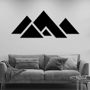 Geometric Mountain Wall Art, Abstract Wooden Mountain Wall Art, Wood Wall Art Mountains, Wood Mountain Range Silhouette, Wood Wall Hanging