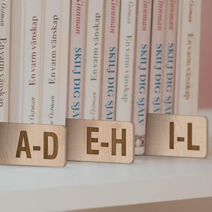 Record Separator, Book Separator, Wooden Record Divider, Record Dividers Alphabet, Vinyl Record Storage, Album Dividers, LP Dividers
