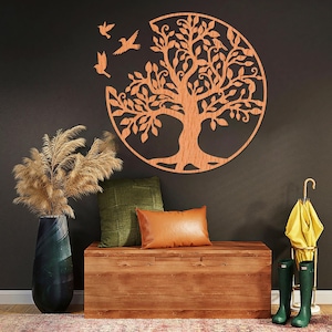 Tree of Life Wooden Wall Art, Tree of Life With Birds Wall Decor, Wooden Tree Wall Art, Life Tree Wall Hanging, Tree Wall Wood Decor