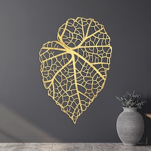 Leaf Wall Art Wood, Large Wooden Leaf Wall Art, Leaf Wall Wood Hanging, Wood Leaf Wall Decor, Botanical Wood Wall Art, Wooden Leaf