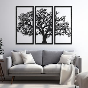 Wood Tree of Life Wall Hanging, Tree of Life Wood Wall Art, Tree Design Wall Decor, Tree of Life 3 Panel, Wood Wall Art, Tree Wall Art