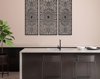 Marokkanische Holzplatten, Gitterdekorplatten, Arabische Fensterwanddekoration, marokkanische Wandkunst, Arabeskenholzplatten, marokkanische Wanddekoration