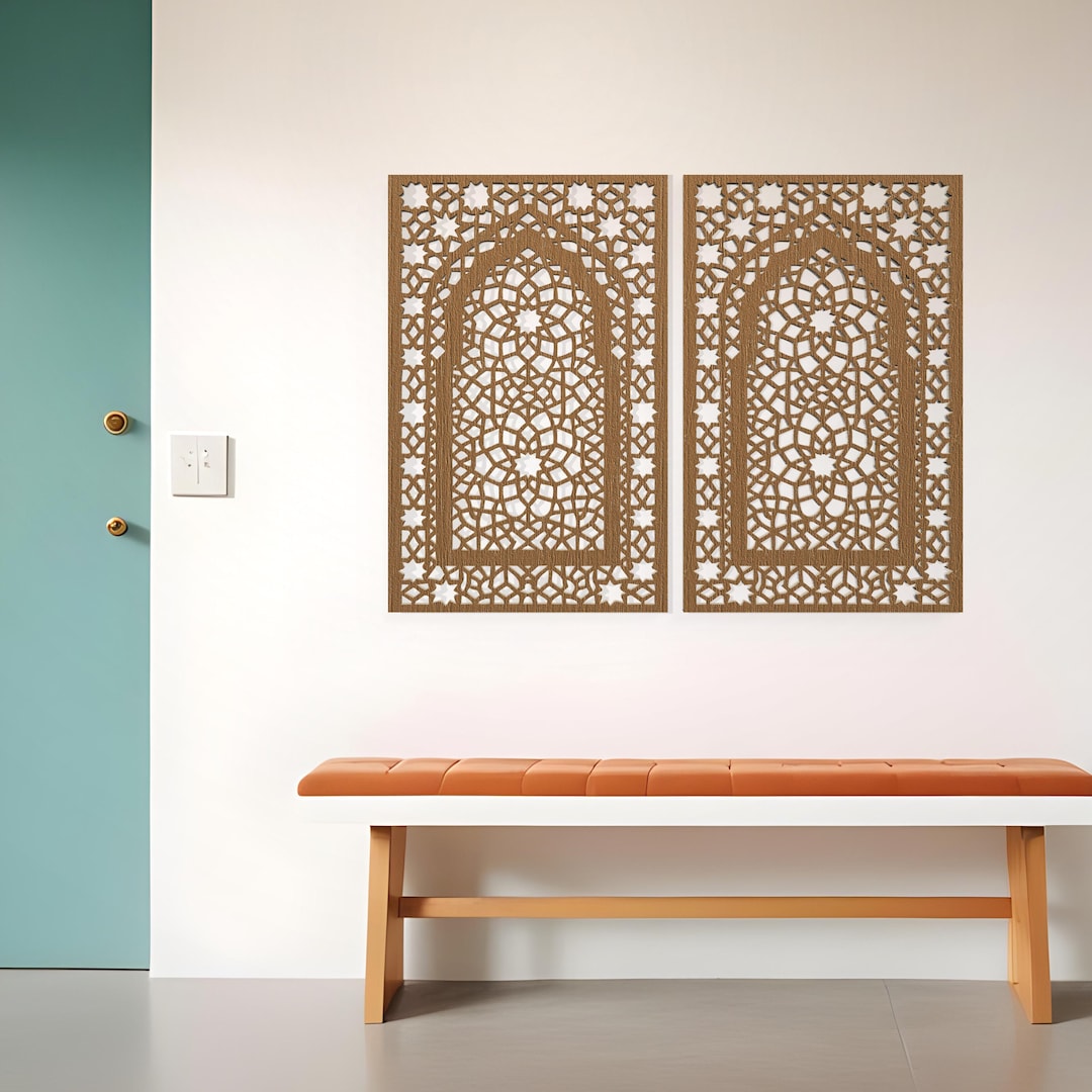 Moroccan Wood Panels, Lattice Decorative Panels, Arabic Windows Wall ...