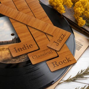Vinyl Record Divider, Genre Record Divider, Book Separator, Wooden Record Separator, Vinyl Record Storage, Album Dividers, LP Dividers