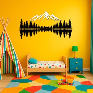 Wood Mountain Wall Decor, Mountain Wood Wall Art,  Pines Mountain Decor, Mountain Wooden Hanging, Mountain Decor Wall Art, Mountain Hanging