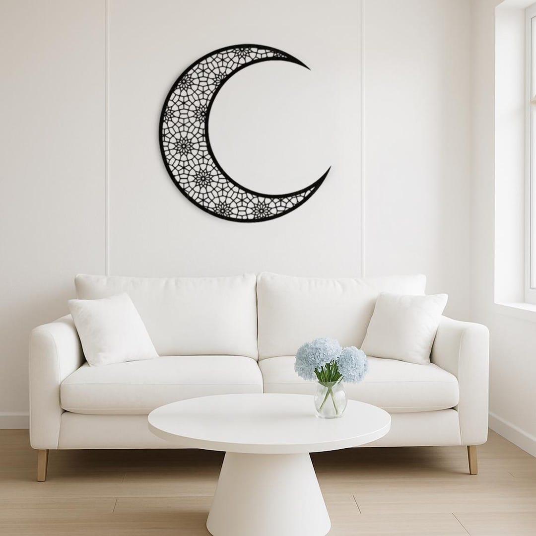 Wooden Moon Wall Decor, Moon Wood Wall Art, Wooden Crescent Moon Wall ...