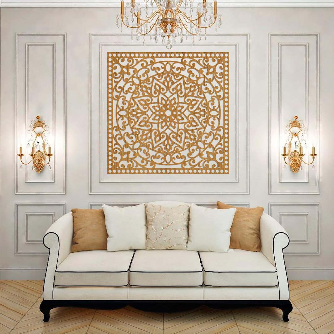 Square Wooden Wall Decor, Large Squar...