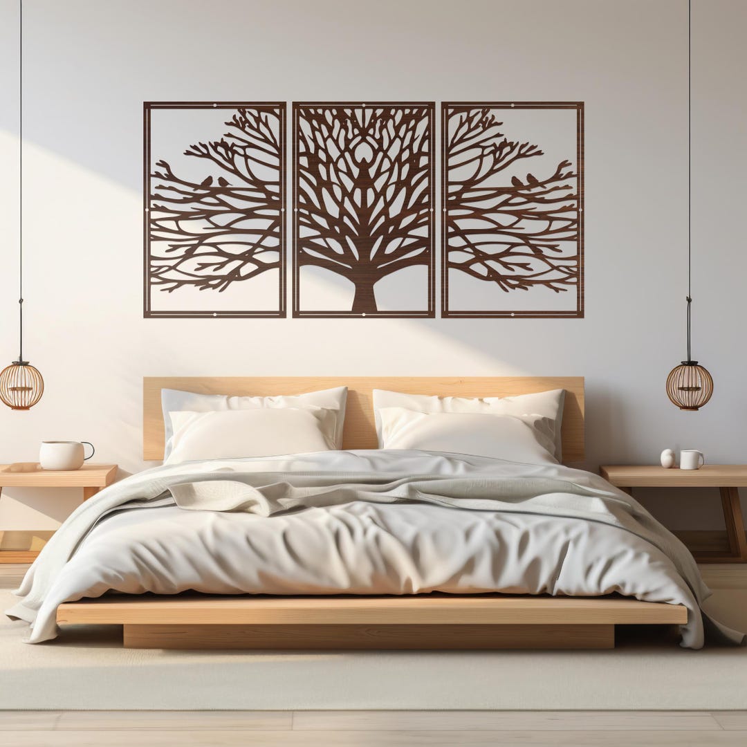 Wooden Tree Wall Art, Large Tree Wall Decor, Wooden Tree Wall Decor ...
