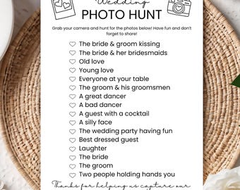 Wedding Photo Scavenger Hunt Game Printable | I Spy Wedding Game | Reception Activity | Wedding Guest Game | Instant Download