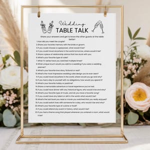 Juegos de mesa para bodas / Actividad imprimible para romper el hielo en la recepción
