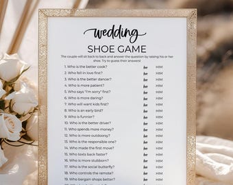 Printable Wedding Shoe Game | Couples Shower Activity | Table Games