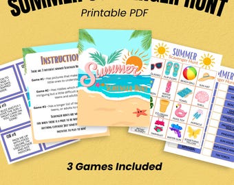 Summer Scavenger Hunt Printable | Outdoor Kids Activity | Nature Scavenger Hunt For Kids | Summer Games Printable | Instant Download