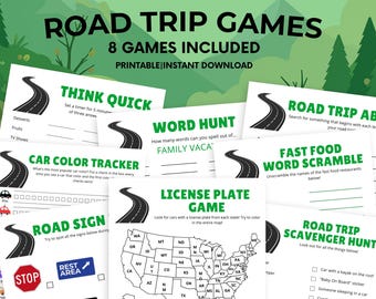 Road Trip Games Bundle Printable: Volume 1 | Kids Travel Games | Car Ride Activities for Kids | Family Travel Activity Pack