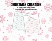 Christmas Charades Game Printable | Holiday Party Game for Kids and Adults | Family Christmas Activity | Printable Charades Cards