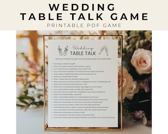 Juego para iniciar conversaciones en la mesa de la boda / Juego imprimible para la recepción de la boda / Actividad para romper el hielo en la boda / Iniciador de conversación / 8x10 y 5x7