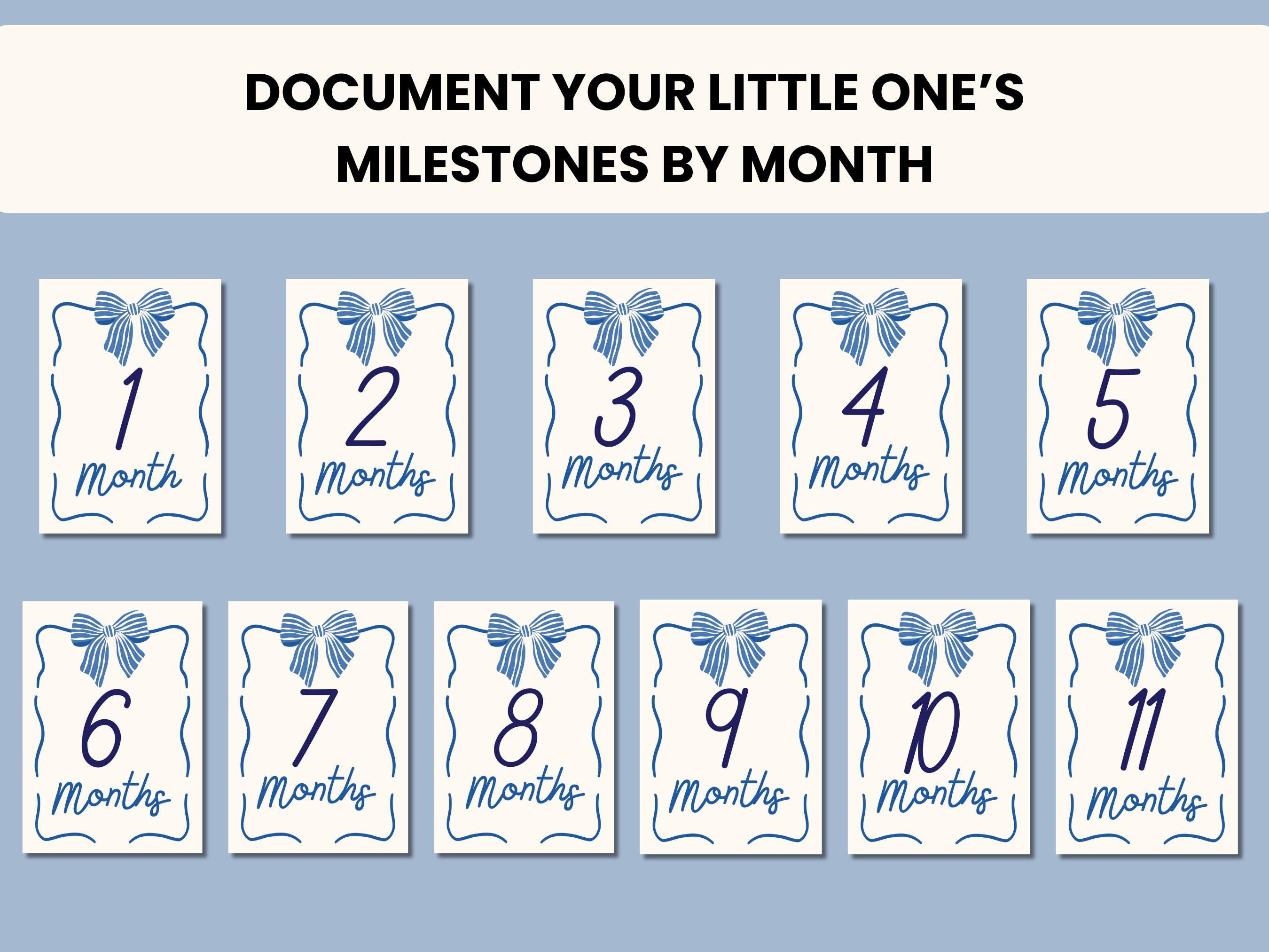 Baby Girl Milestone Cards Printable | Monthly Baby Milestone | Baby ...