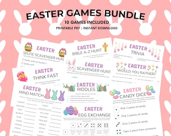 Easter Games Bundle Printable | Easter Party Games for Kids & Adults | Spring Holiday Activities | Family Easter Games | Classroom Games