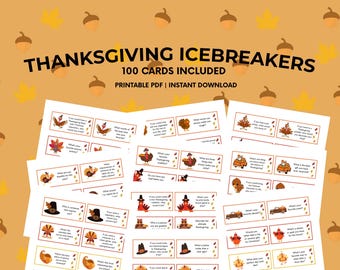 Thanksgiving-Gesprächskarten zum Ausdrucken | Erntedank Tischspiel | Eisbrecher Spiel | Familien-Erntedank-Aktivität