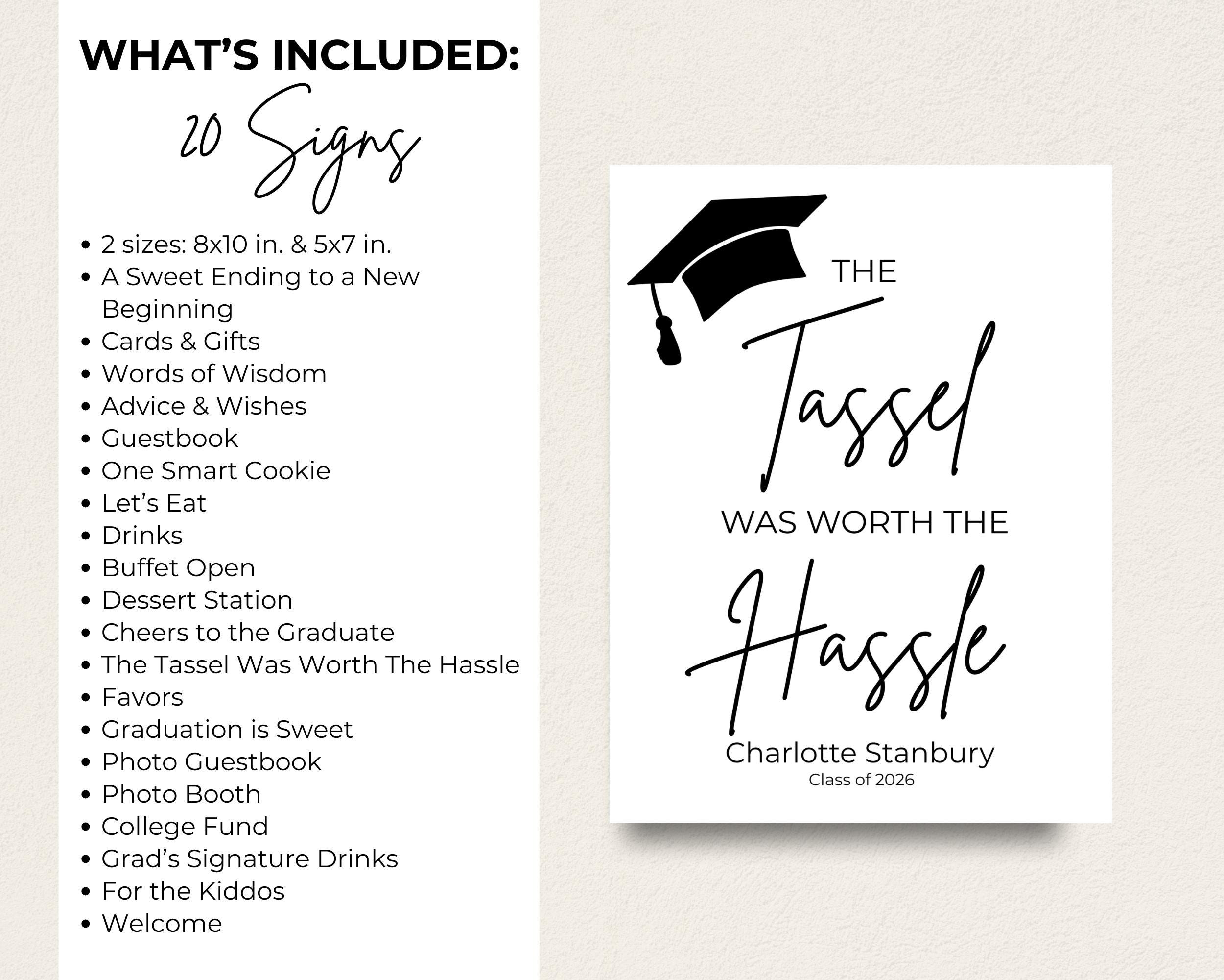 Paper Grad Signs Editable Graduation Party Signs Bundle | 20 Printable Grad Signs ...