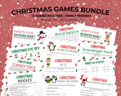Printable Christmas Games Bundle | 12 Family Christmas Party Games | Holiday Activities for Kids & Adults | Instant Download