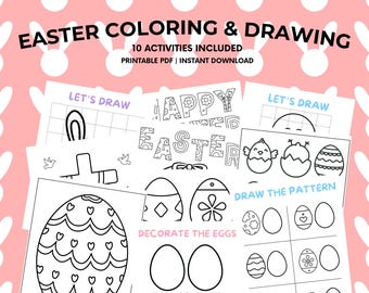 Pacote de Desenhos para Colorir de Páscoa para Imprimir | Atividade de Páscoa para Crianças | Desenhos de Páscoa para Colorir para Crianças | Desenhos de Primavera para Colorir | Atividade de Páscoa