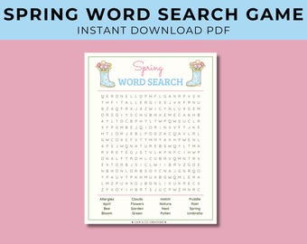 Spring Word Search | Printable Spring Activity for Kids | Spring Classroom Game | Spring Party Game | Kids Word Search Printable