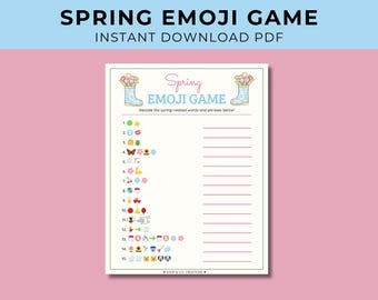 Spring Emoji Game | Printable Spring Party Game | Spring Activities for Kids | Classroom Spring Game | Family Party Game