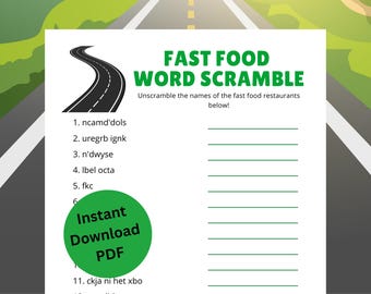 Road Trip Games for Kids | Word Scramble Printable | Car Travel Activity | Kids Road Trip Game | Screen Free Activity | Family Vacation Game