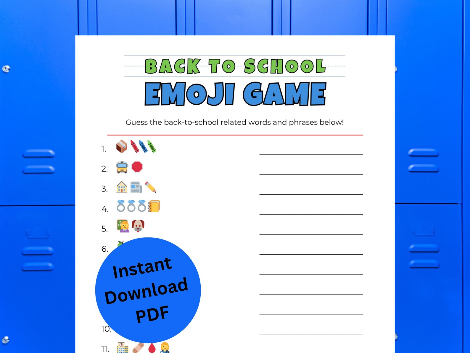 Back to School Emoji Game Printable | First Day of School Activity ...