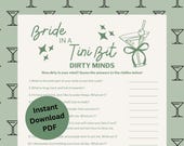 Dirty Bachelorette Party Game Printable | Funny Bach Party Game | Girls Night Game | Bride in a Tini Bit | Adult Party Game
