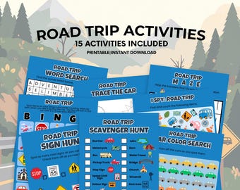Road Trip Games Bundle Printable | Car Travel Games for Kids & Adults | Family Travel Activity Pack | Road Trip Activities