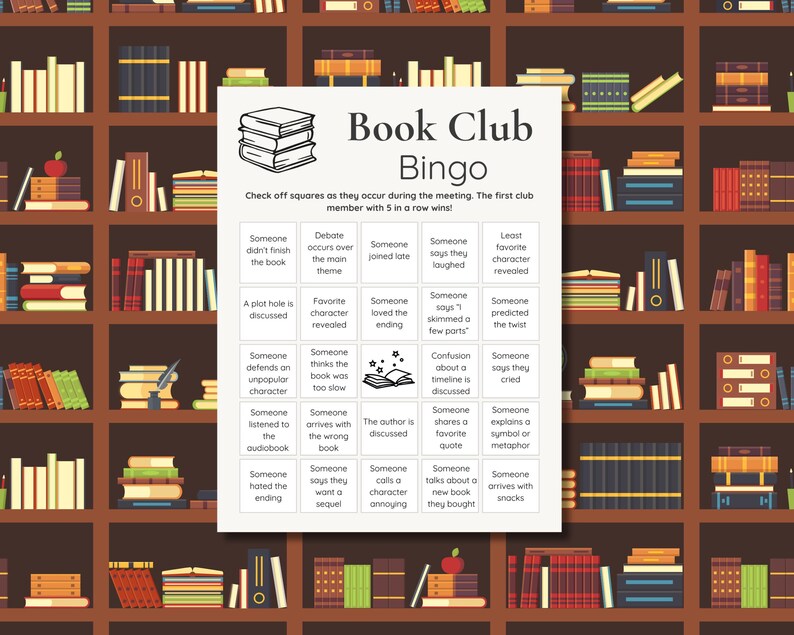 book-club-bingo-game-printable-group-activity-for-reading-groups-etsy