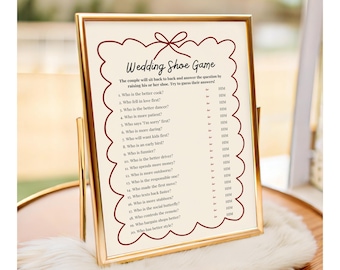 Printable Wedding Shoe Game | Couples Shower Activity | Table Games