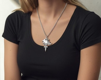 Griever Lion Head Necklace FF8 | Squall Leonhart Pendant | Final Fantasy VIII Gift | Gaming Jewelry