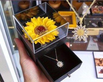 Sunflower Necklace Gift Set | Anniversary, Mother's Day & Girlfriend Gift