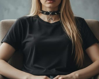 Black Pentagram Star Necklace Stainless Steel | Gothic Dark Aesthetic | Unisex Occult Jewelry | Gift for Him or Her